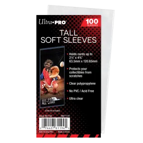2-1/2" x 4-3/4" Tall Card Soft Sleeves (100ct)
