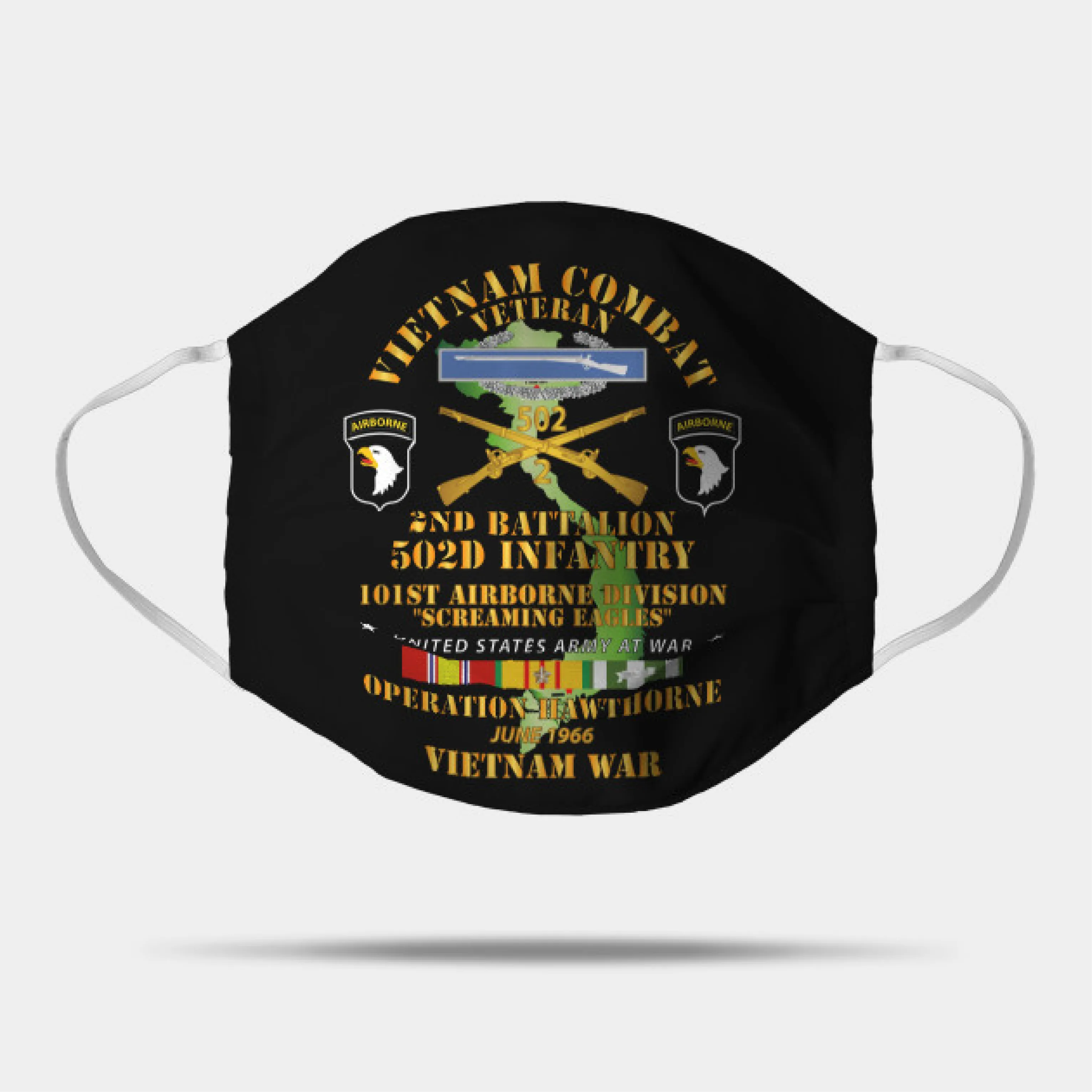 2nd Bn 502nd Infantry - 101st ABN - Operation Hawthorne w VN SVC - Mask