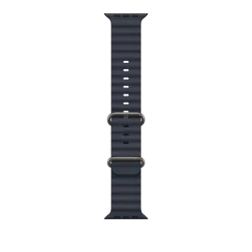 49mm Navy Ocean Band - Natural Titanium Finish