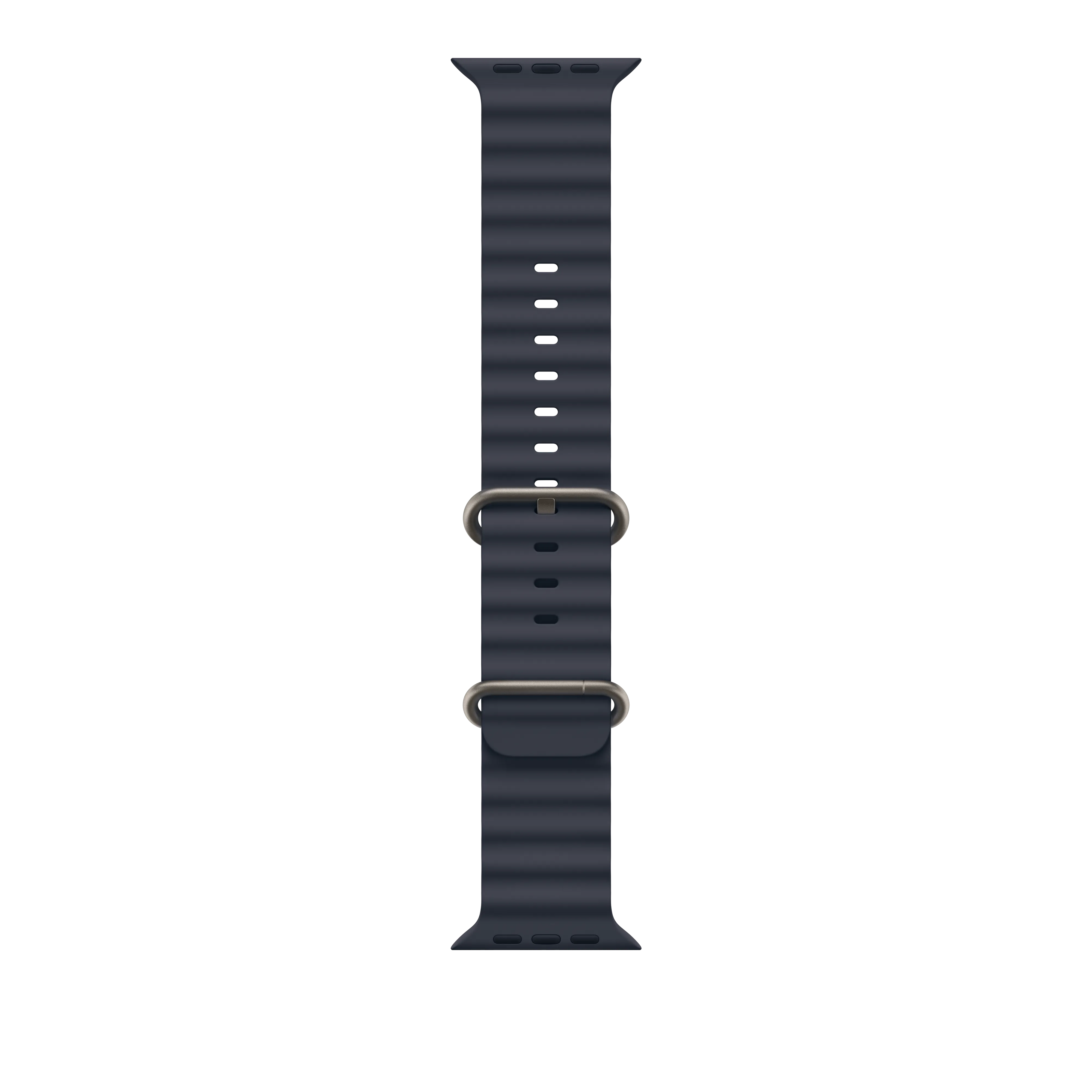 49mm Navy Ocean Band - Natural Titanium Finish