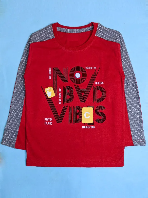 5Yrs - 10Yrs NBV Maroon T-Shirt For Boys SK BTS11