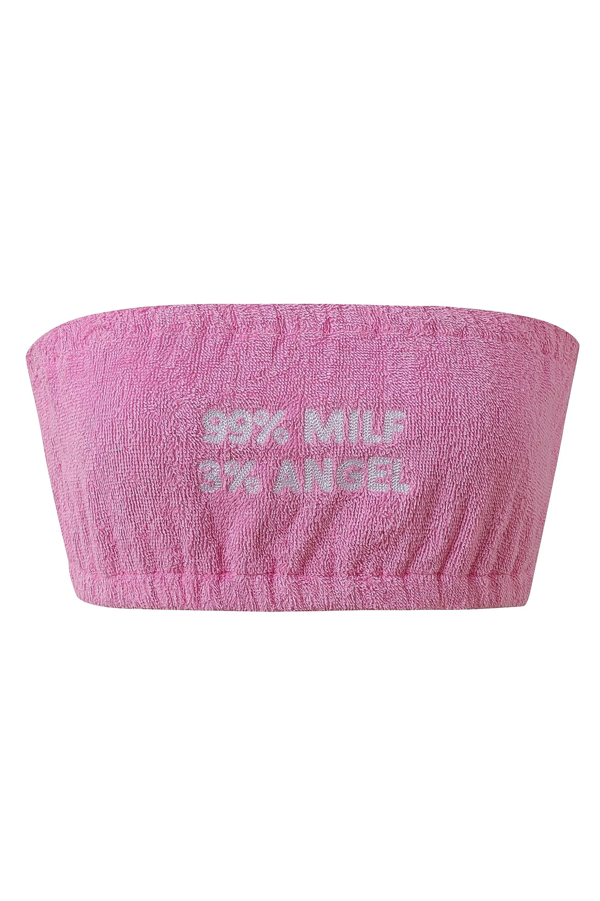 Sure! Heres an optimized title for the product:

Premium Pink Terry Cloth Tube Top - 99% MILF Style