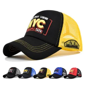 Baseball Cap Adult Net cap Summer hat Mesh Hat Breathable hat Unisex NYC Letter Embroidery Street dance