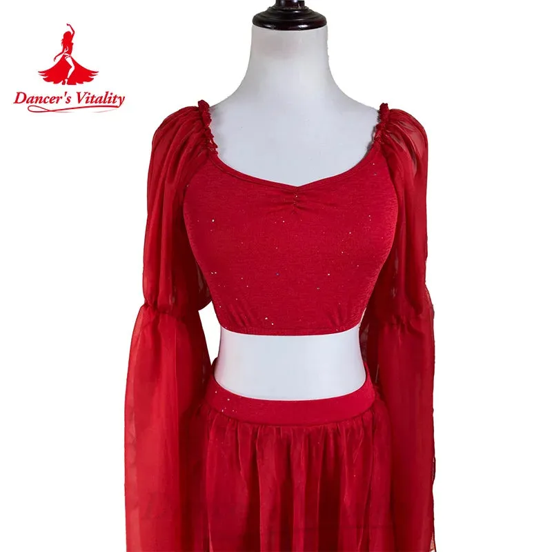 Bellydance Costumes Suit Customized Trumpet Sleeve Top Comfortable Long Skirt 2pcs Women's Oriental Dance Performance Clothing