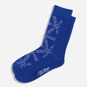 Bikini Sous La Pluie x Tie Bar Geo Fish Cobalt Blue Dress Socks