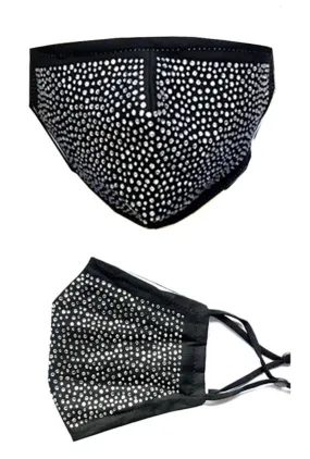Black and Crystal Rhinestone Bling Mask