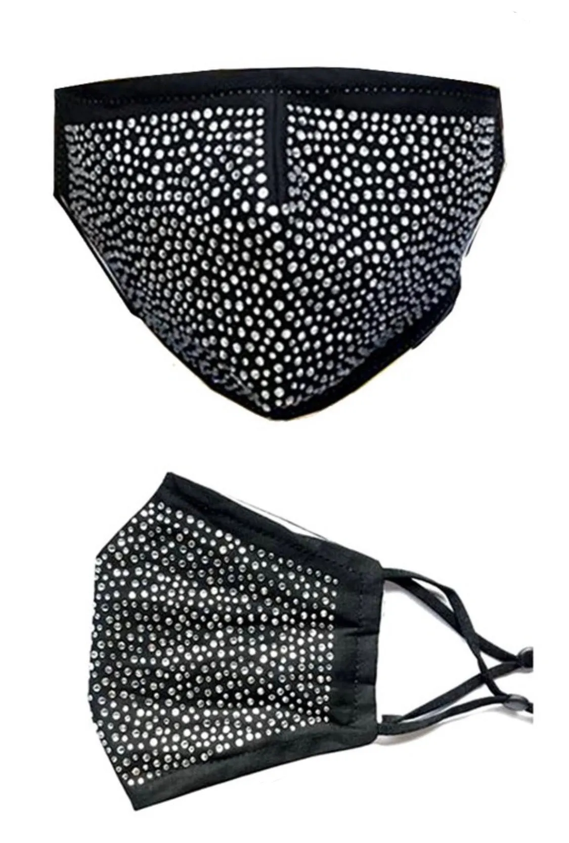 Black and Crystal Rhinestone Bling Mask