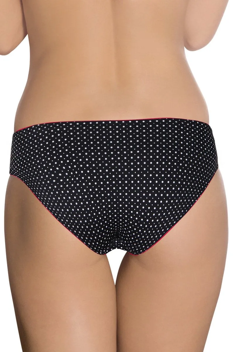 Black White Delicate Dots Bikini Panty - Black-White Dots
