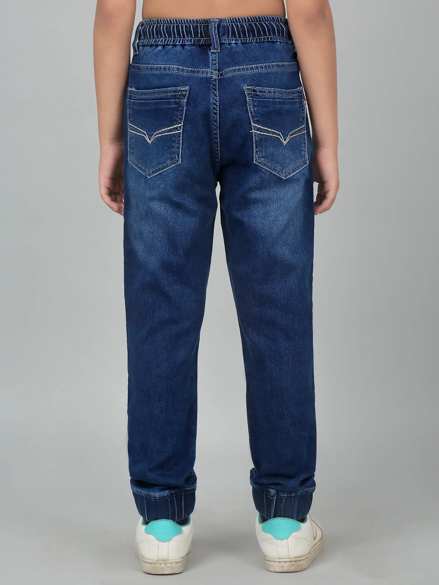 Cantabil Boy's Dark Blue Solid Stretchable Jogger