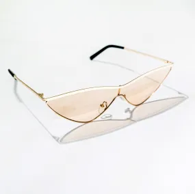 Chokore Cat-Eye Sunglasses with Metal Frame (Golden)