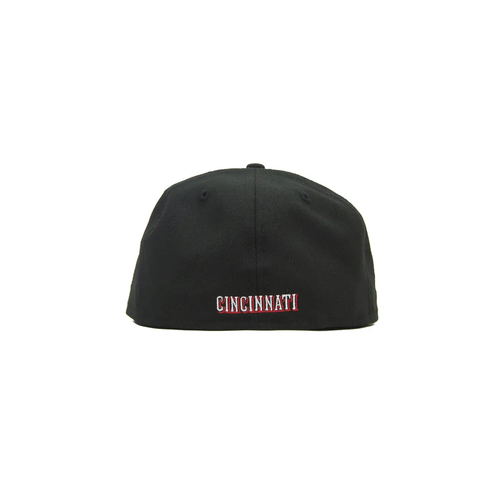 Cincinnati Reds C Font Fitted Cap (Black)