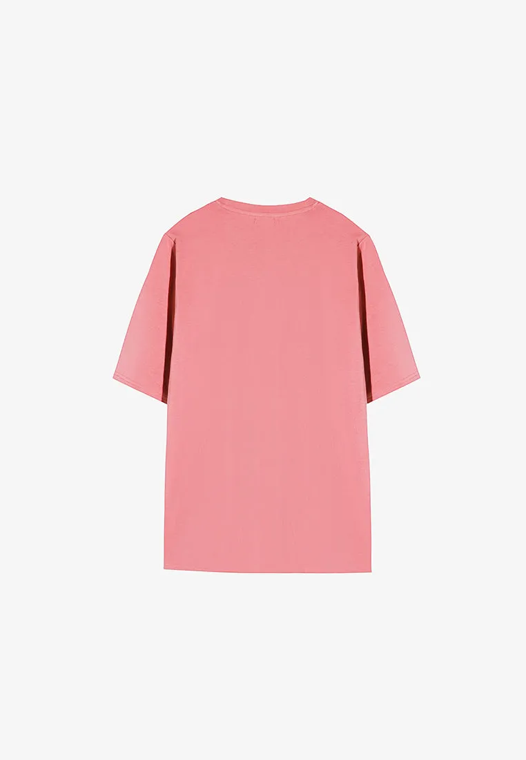 Cleo Premium Cotton Short Sleeve Tshirt - Coral Pink