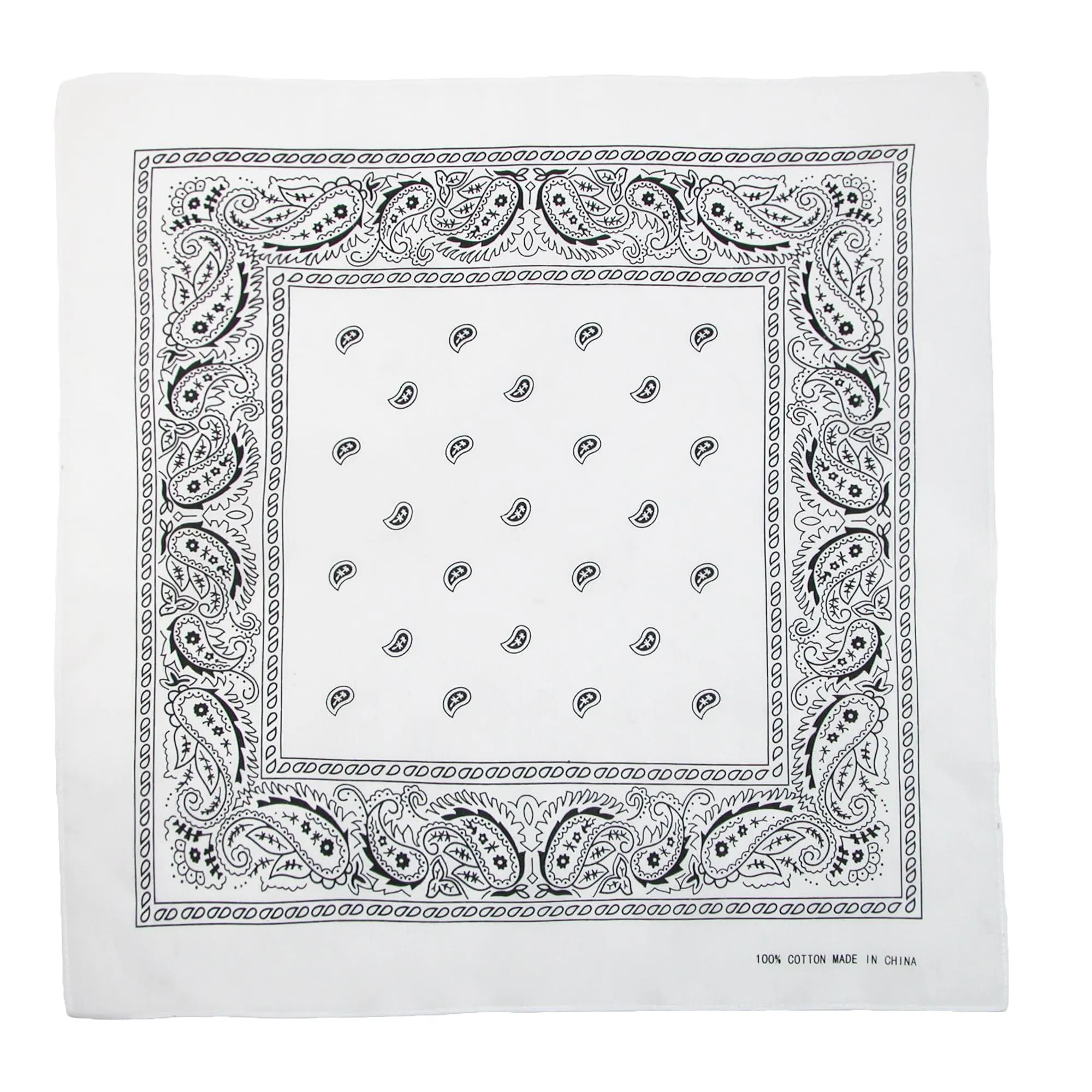 CTM® Individually Folded & Packaged Paisley Print Cotton Bandana