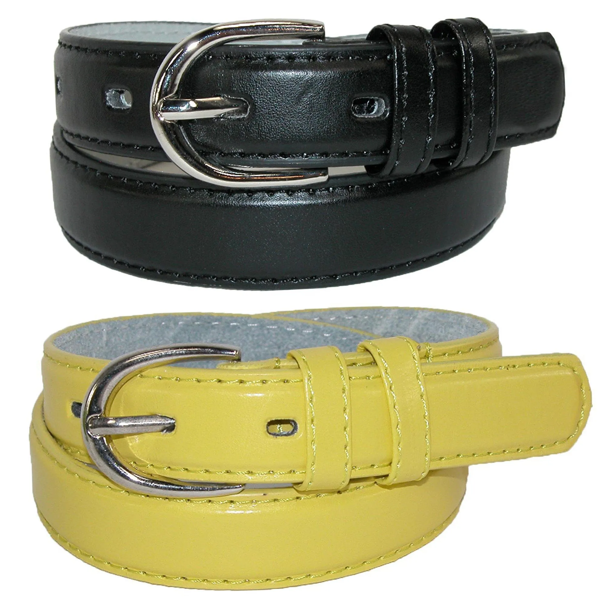 CTM® Kid's Basic Leather Dress Belt (Pack of 2 Colors)