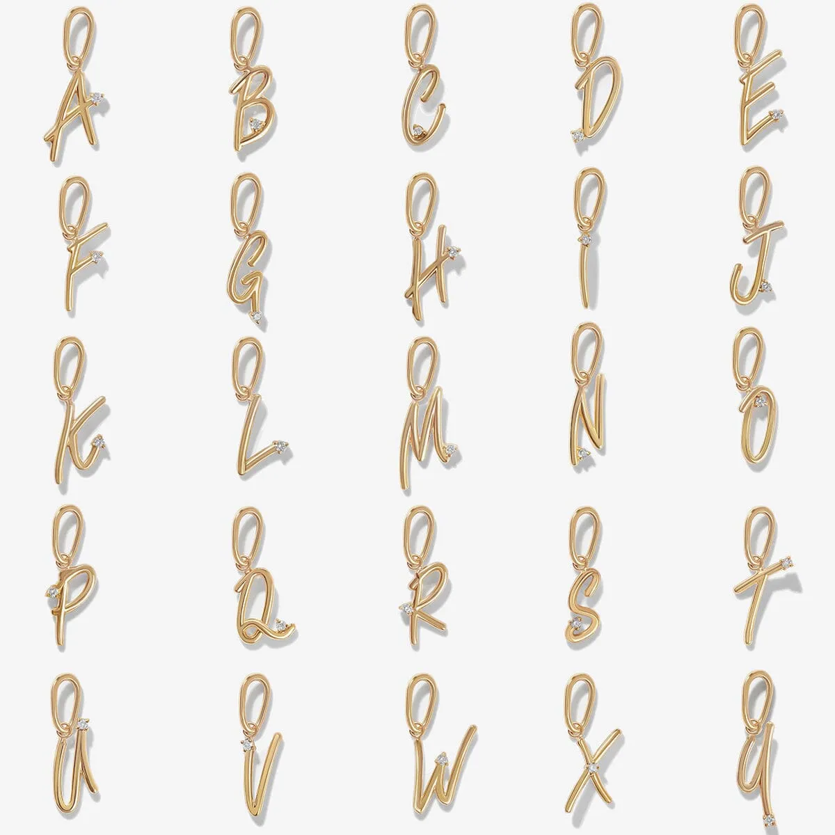 Dezi diamond alphabet charm