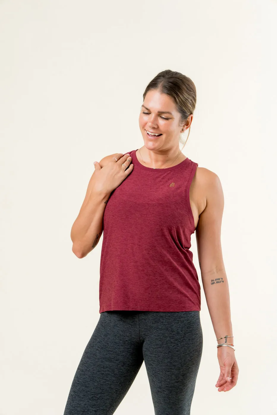 Featherweight Rebalance Tank - Mulberry Red Heather