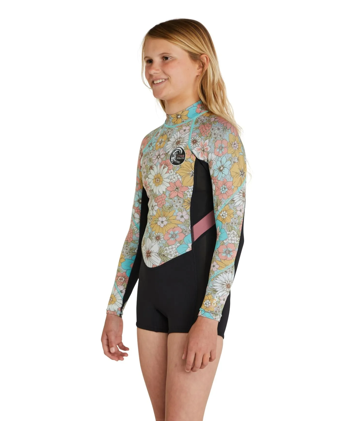 Girl's Bahia 2mm LS Mid Spring Suit Wetsuit - Wildflower