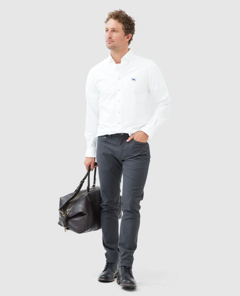 Gunn Oxford Shirt - Sports Fit - Quartz |Navy | Snow | Sky