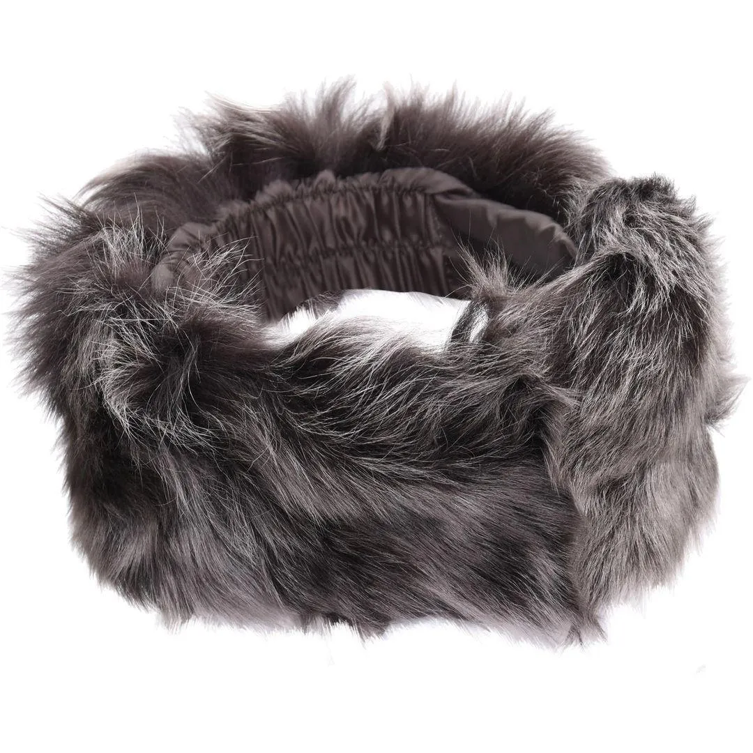 Ladies Womens Toscana Real Sheepskin Headband Neck Scarf Elasticated