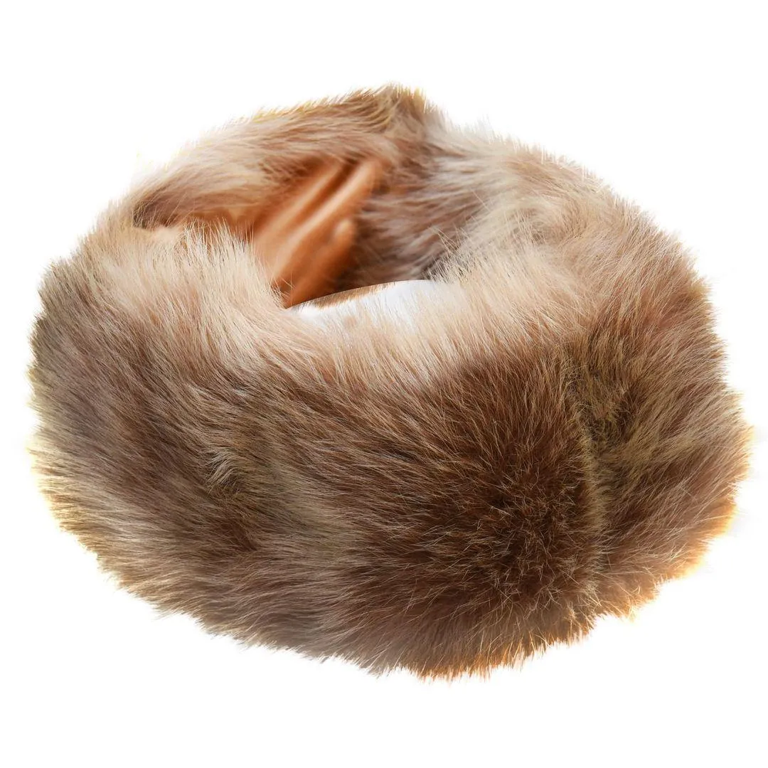 Ladies Womens Toscana Real Sheepskin Headband Neck Scarf Elasticated