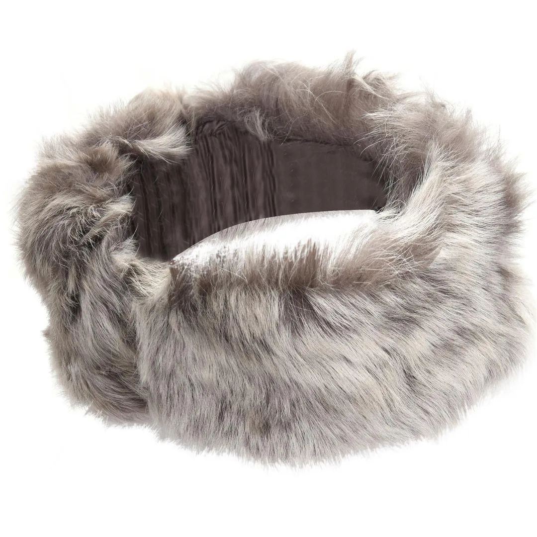 Ladies Womens Toscana Real Sheepskin Headband Neck Scarf Elasticated