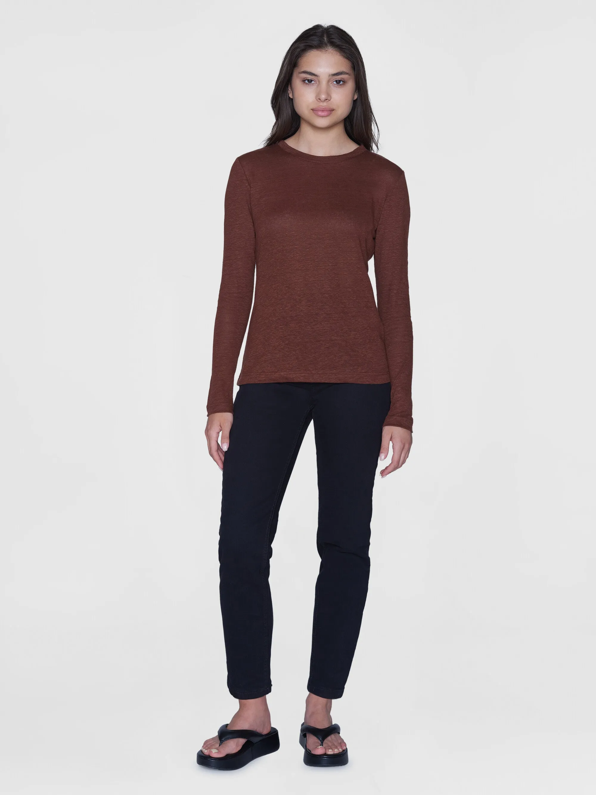 Long sleeve linen t-shirt - GOTS/Vegan - Tiramisu