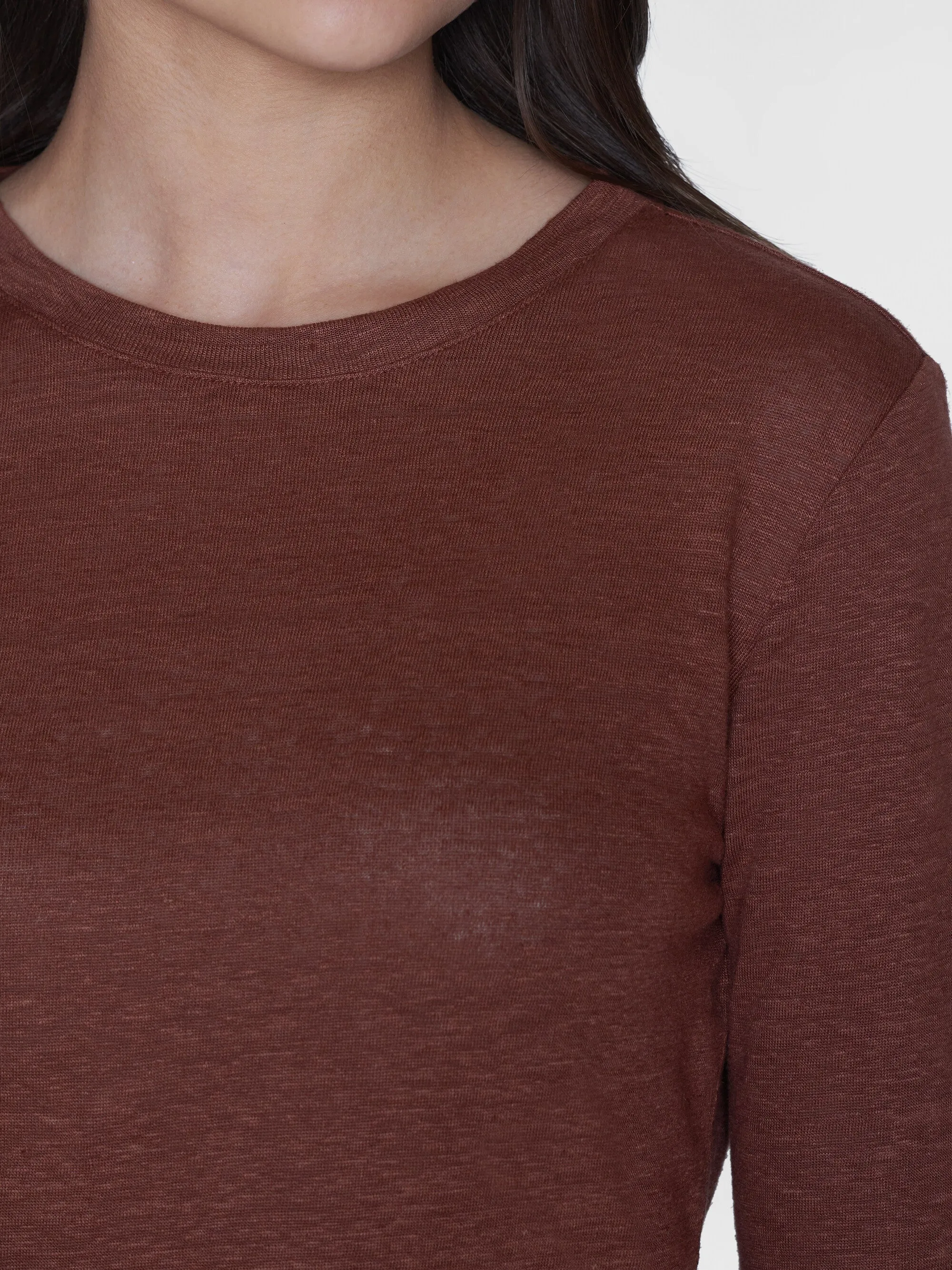 Long sleeve linen t-shirt - GOTS/Vegan - Tiramisu
