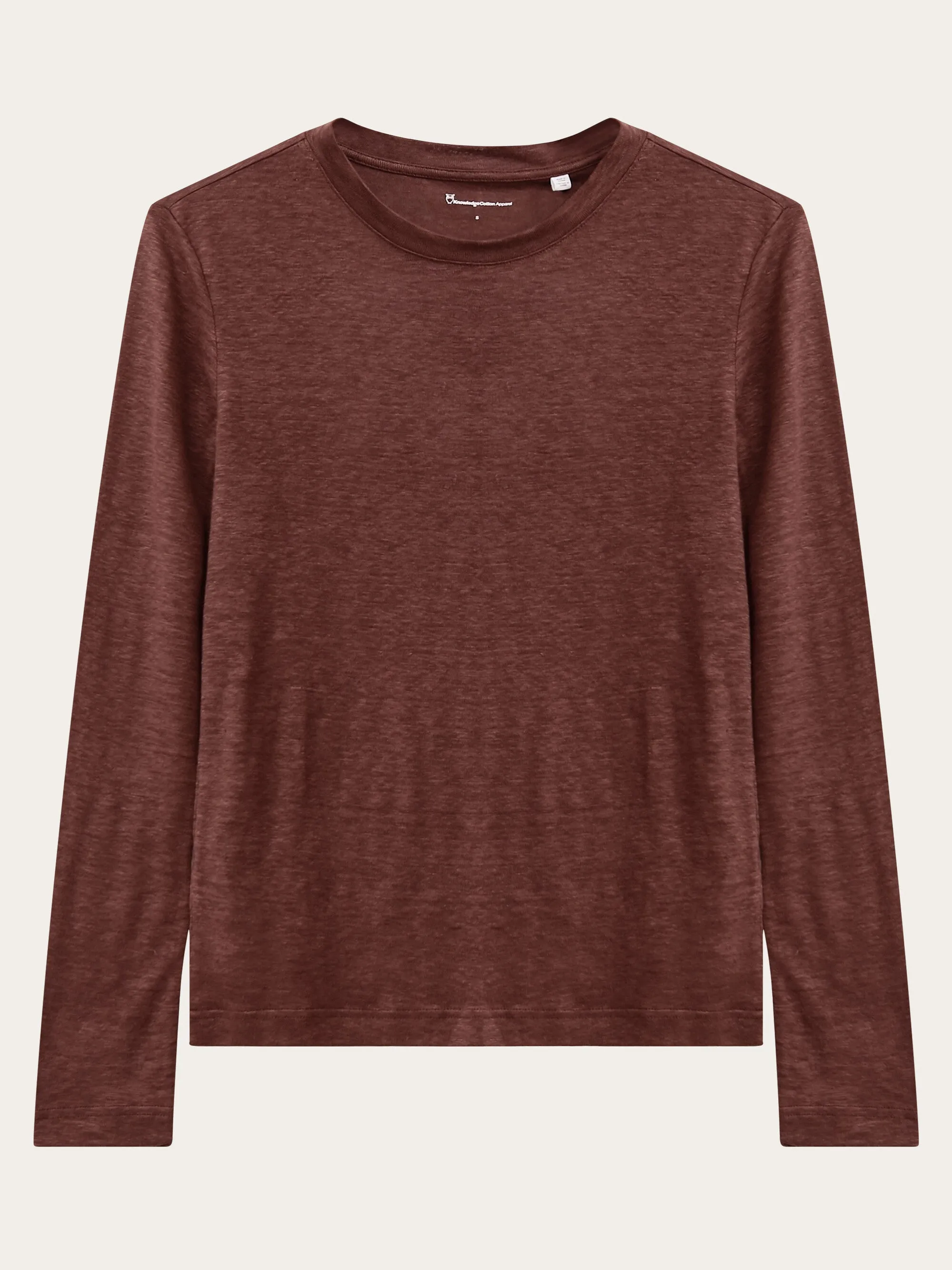 Long sleeve linen t-shirt - GOTS/Vegan - Tiramisu