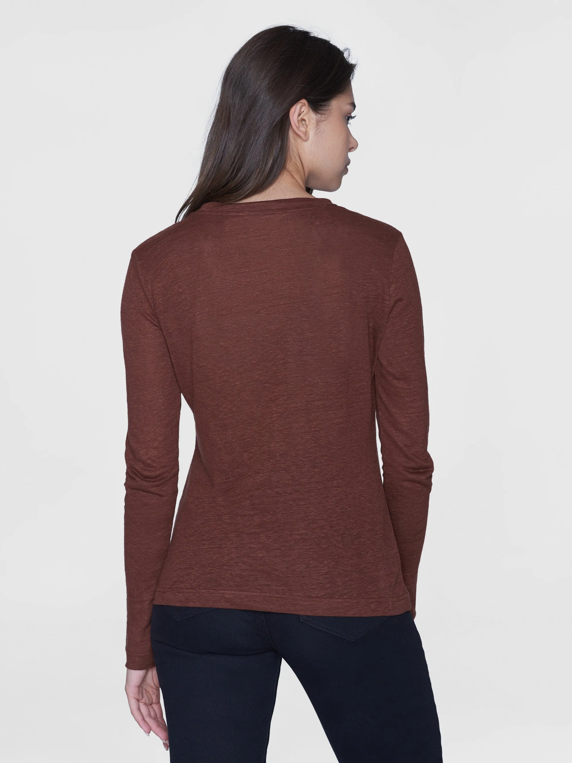 Long sleeve linen t-shirt - GOTS/Vegan - Tiramisu