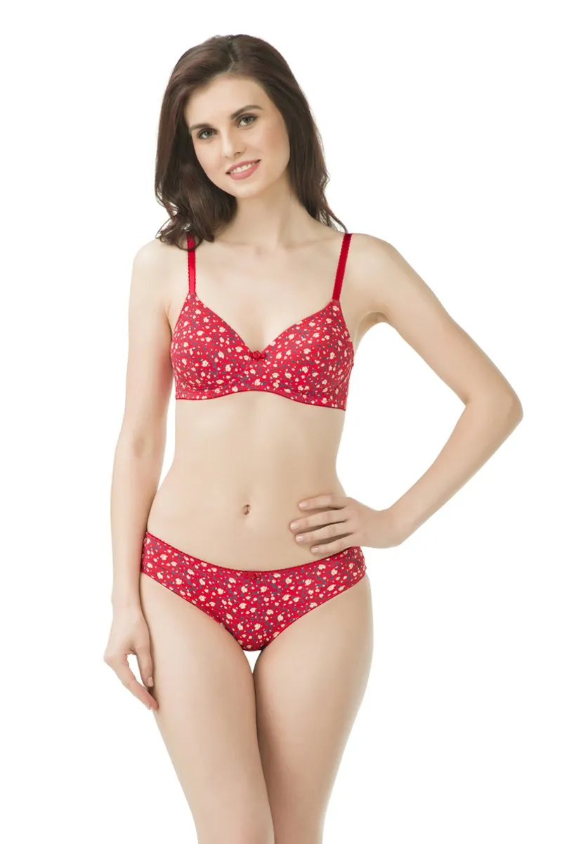 Low Rise Printed Bikini Panty - Tiger Lily-Golden Haze