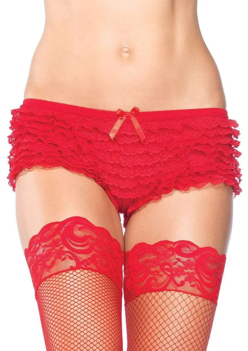Micromesh Lace Ruffle Tanga Boy Shorts