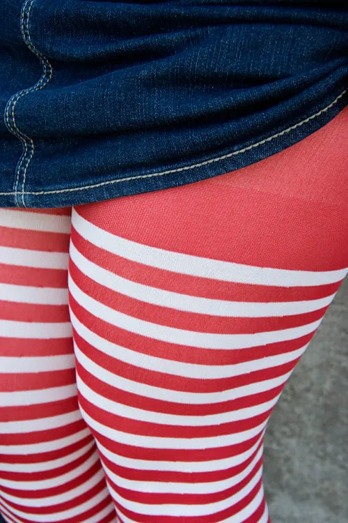 Plus Size Striped Tights