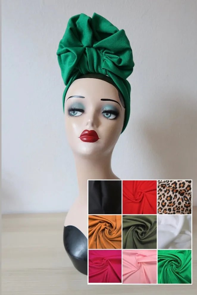 SCRUNCHIE KNOT Vintage Style Pre-tied Headband in 9 Colours (made to order)