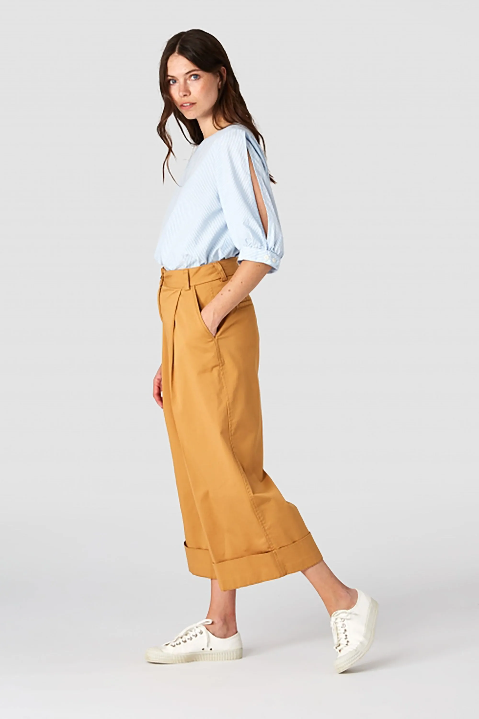 Kings Of Indigo - Taliesin Sky Blue Striped Blouse