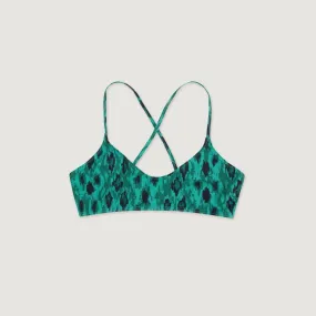 The Tiny Big Sister Emerald Ikat Bikini Top