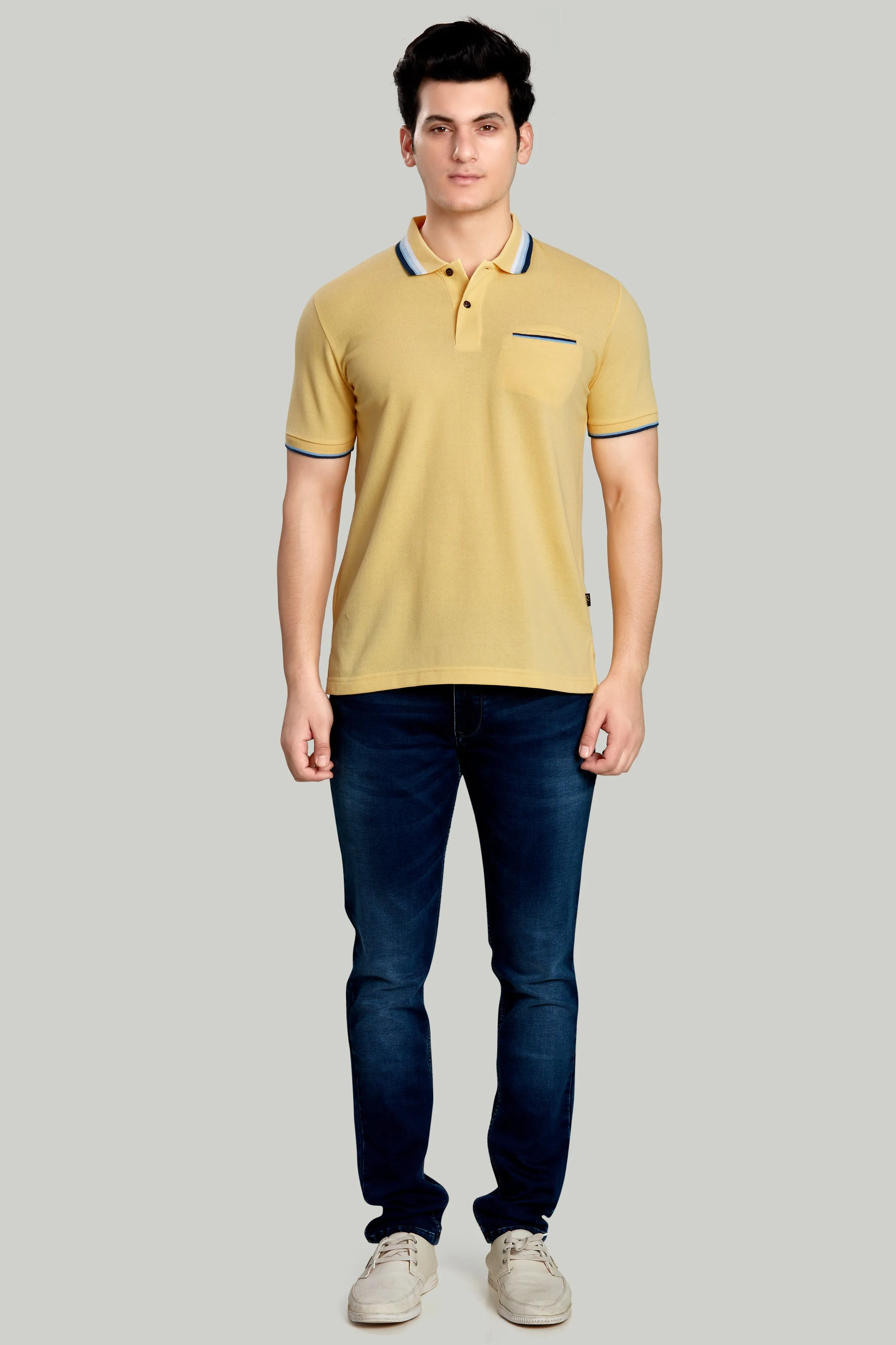 Tipped Collar Solid Polo
