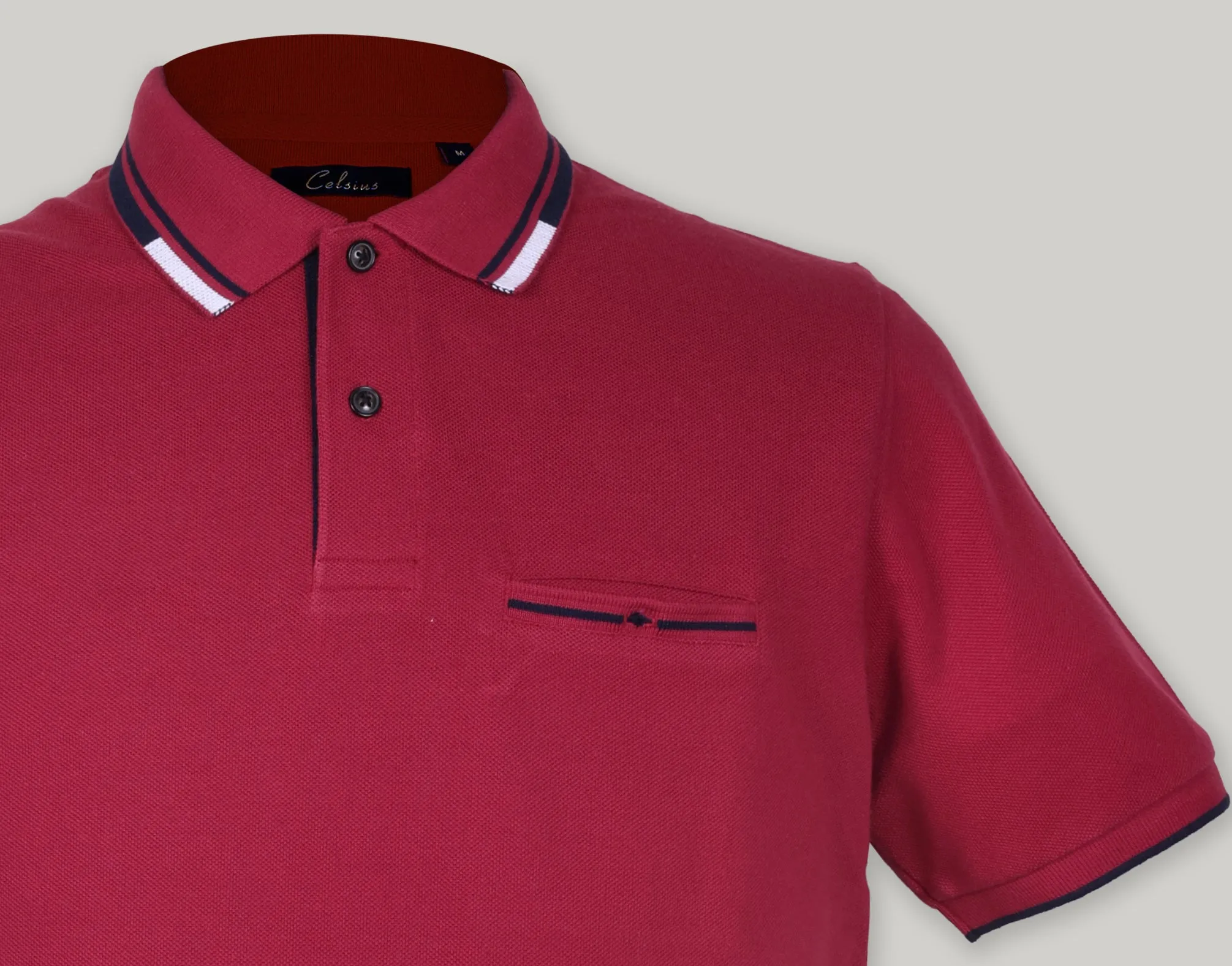 Tipped Collar Solid Polo