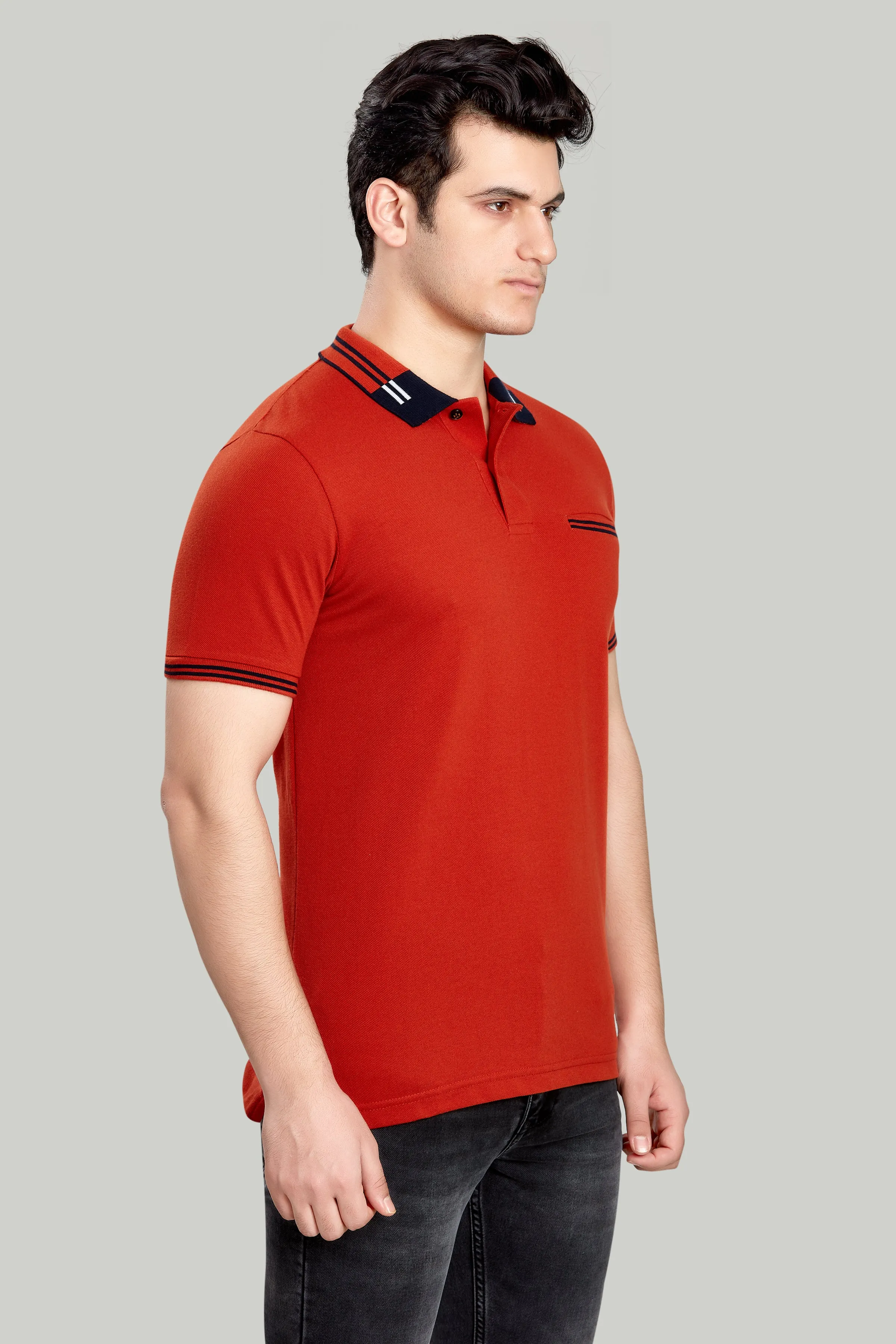 Tipped Collar Solid Polo