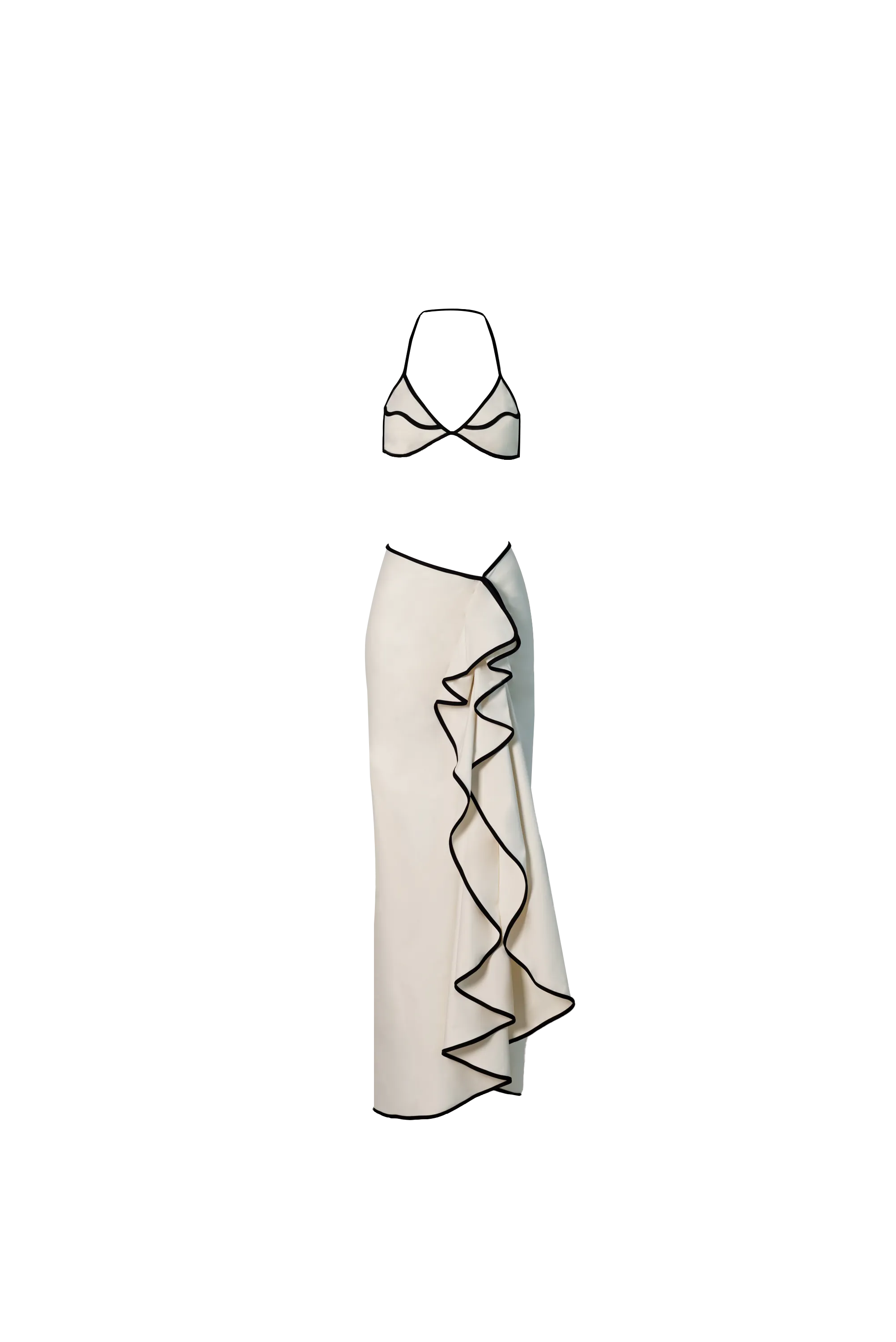 Wave Bikini Top Chantilly / Black