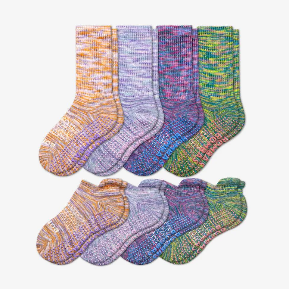Youth Space Dye Gripper Calf & Ankle Sock 8-Pack