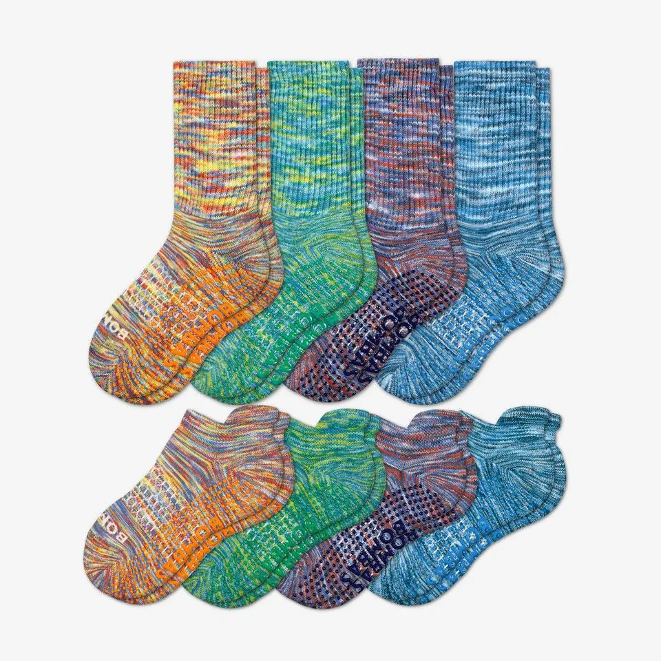 Youth Space Dye Gripper Calf & Ankle Sock 8-Pack