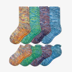 Youth Space Dye Gripper Calf & Ankle Sock 8-Pack